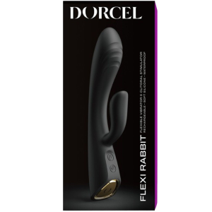 Dorcel FLEXI RABBIT - Wibrator z króliczkiem na USB, Czarny