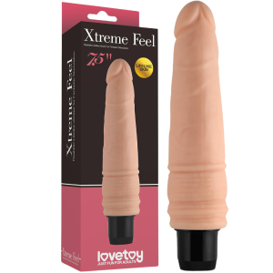 Lovetoy 7.5'' Xtreme Feel Cyberskin Vibrator - Realistyczny poręczny wibrator na baterie, TPE