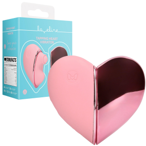 Różowy stymulator łechtaczki  i punktu G - Tapping Heart - w kształcie serca, USB - Loveline
