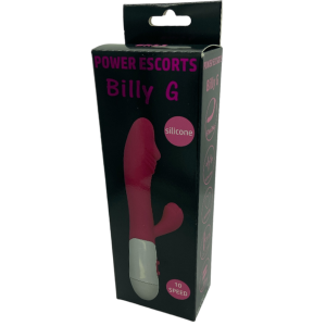 Wibrator z króliczkiem - BR53 - Billy G Tarzan - na baterie, Czarny Silikonowy - Power Escorts
