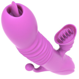 Boss Series Ada Wielofunkcyjny wibrator z króliczkiem, USB Różowy