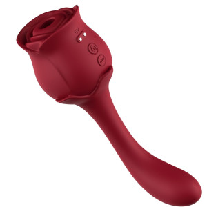 Boss Series ROSE rose red - Dwustronny wibrator do punktu G i stymulacji łechtaczki, USB