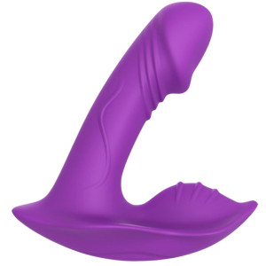 Boss Series Whistle purple - Wibrator motylek sterowany pilotem, USB Fioletowy
