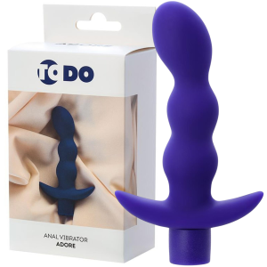 Korek analny - Andore - z wibracjami, na baterie, silikonowy fioletowy, 15 cm - Toyfa