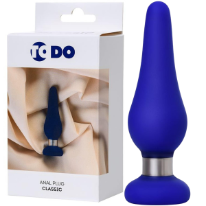 Korek analny - ToDo Classic - niebieski, silikonowy rom. S - TOYFA