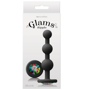 NS Novelties GLAMS RIPPLE RAINBOW GEM - Kulkowy korek analny z diamencikiem