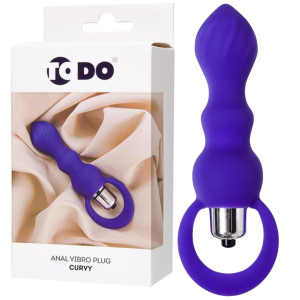 Korek analny - Curvy - silikonowy z uchwytem na palec i wibracjami - Toyfa