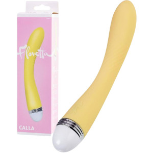 Wibrator stymulujący punkt G - Calla - silikonowy, USB, żółty, 22cm - Toyfa