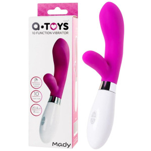 Wibrator z króliczkiem - Mady - różowy, silikonowy, 20,4 cm - A-Toys