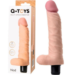 Realistyczny wibrator na baterie, Cielisty TPE, 20,5 cm - A-TOYS