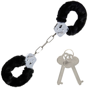 FURRY FUN CUFFS BLACK PLUSH