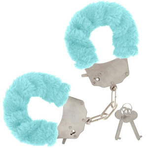 FURRY FUN CUFFS PALE BLUE PLUSH
