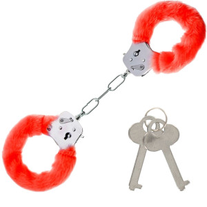 FURRY FUN CUFFS RED PLUSH
