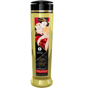 Shunga Massage Oil Romance STRAWBERY WINE - Zapachowy olejek do masażu 240 ml.