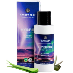 Hybrydowy lubrykant olejek na bazie wody - ALOE VERA 100 ML - z aloesem i oliwą z oliwek - Secret Play