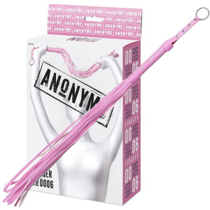Pejcz różowy z diamencikami, z sztucznej skóry 64cm - Anonymo