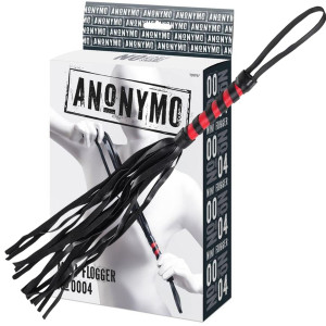 Pejcz ze sztucznej skóry czarno-czerwony , 45 cm - Anonymo