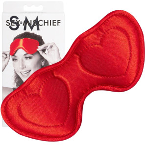 SPORTSHEETS SM AMOR BLINDFOLD - Opaska na oczy - serduszka, Czerwona