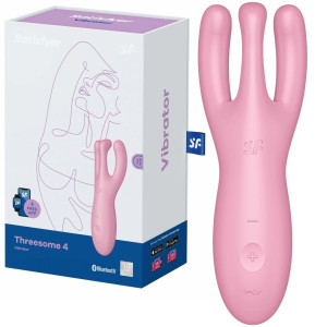 Stymulator łechtaczki - Threesome 4 Connect App - sterowany pilotem, USB Różowy Satisfyer