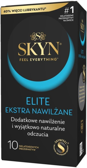 Prezerwatywy nielateksowe - Elite Extra Lube 10 sztuk - z dodatkowym nawilżeniem - SKYN