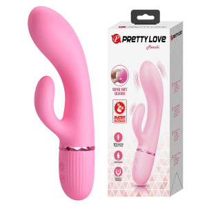 Wibrator z króliczkiem - Marski - do stymulacji punktu G, USB Różowy - Pretty Love