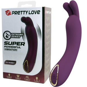 Wibrator do punktu G - DJ RABBIT - ze stymulującymi uszkami, USB - Pretty Love