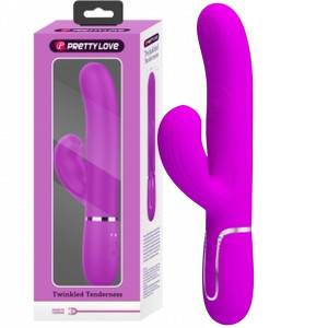 Wibrator z ciśnieniowym króliczkiem stypulujący punkt G i łechtaczkę, USB - Pretty Love