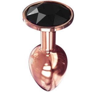 Metalowy korek analny z czarnym diamencikiem - rozmiar S - Dorcel