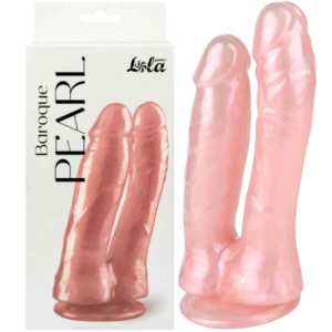 Podwójne dildo realistyczne na przyssawce - Baroque Pearl - TPE - Lola Toys