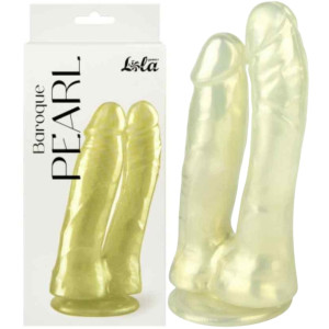 Podwójne dildo realistyczne na przyssawce - Baroque Pearl - TPE - Lola Toys