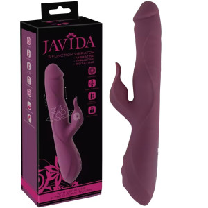 Wibrator z króliczkiem - JAVIDA-3  - z funkcją ruchów obrotowych i posuwistych, USB