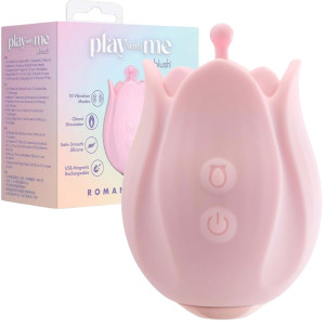 Stymulator łechtaczki w kształcie róży - PLAY WITH ME - USB, Silikonowy - Blush