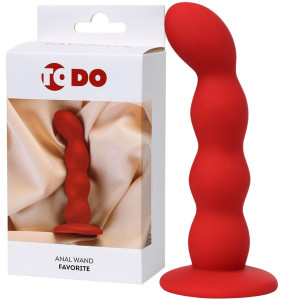 Profilowany korek analny do masażu prostaty - z przyssawką - Silikonowy - ToDo by TOFA