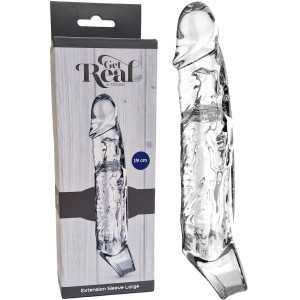 Extension Sleeve Large - Realistyczna przedłużka penisa, Przezroczysta