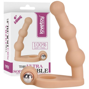 Lovetoy The Ultra Soft Bead 6'' - Strap-on na penisa do penetracji z wibracjami