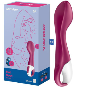 Wibrator punktu g dopochwowy Hot Spot silikonowy bordowy 20,5 cm podgrzewany Satisfyer