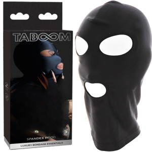 Spandex Hood - Maska na twarz z otworami na usta i oczy, Czarna BDSM