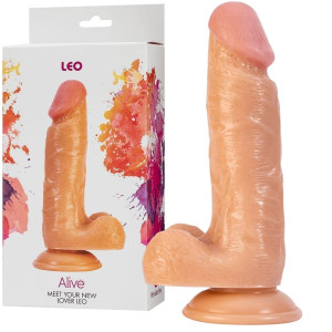Dildo realistyczne - Lover Leo - z jądrami i przyssawką, PVC Cieliste Alive
