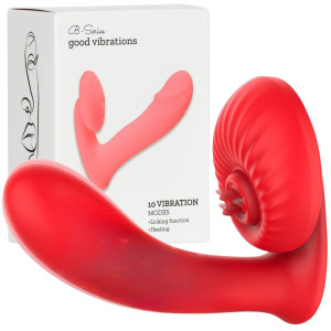Wibrator "motylek" sterowany aplikacją z funkcją podgrzewania, USB Czerwony - Boss Series