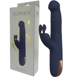 Wibrator silikonowy dopochwowy Goddess Phaedra Up Down granatowy 22,4 cm Dreamtoys