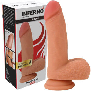 Dildo realistyczne z jądrami i przyssawką, 18 cm Silikonowe - Hidden Desire