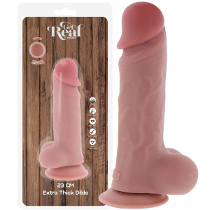 Dildo realistyczne - Dual Density 23 cm - z jądrami i przyssawką, TPE - ToyJoy