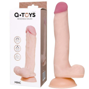 Dildo realistyczne - MINC 21 cm - z jądrami i przyssawką, TPE Cieliste