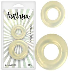 Zestaw pierścieni erekcyjnych na penisa - Fantasia Double - 2 szt. TPE - NS Novelties