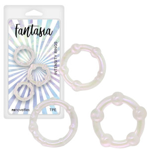 Zestaw pierścieni erekcyjnych na penisa - Fantasia Intensity - 3 szt, Przezroczyste - NS Novelties