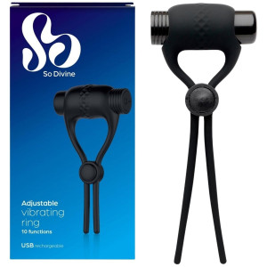 Wibrujący pierścień erekcyjny na USB - lasso, regulowana średnica - So Divine