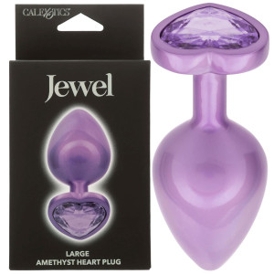 Korek analny z diamencikiem - Heart Plug rozm. L - Fioletowy - Calexotics