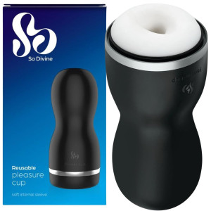 Masturbator w pojemniku - Pleasure Cup - ze stymulującymi wpustkami, TPE - So Divine