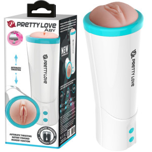 PRETTY LOVE - ABY- Masturbator z funkcją pchania - pochwa, USB Biały