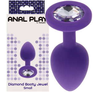 Korek analny z diamencikiem - Diamond Booty Jewel - rozmiar S, Fioletowy ToyJoy